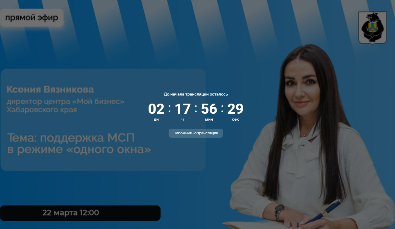 Прямой эфир о мерах поддержки МСП в Хабаровском крае
